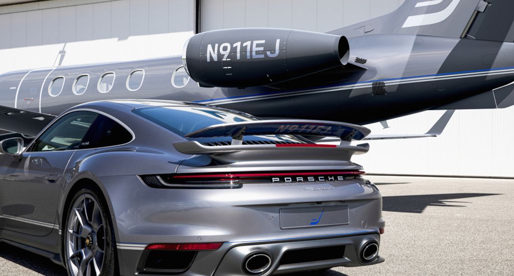 Porsche und Embraer stellen ein exklusives Duo aus Sportwagen und Flugzeug vor!